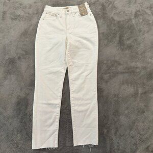 NWT Madewell The Curvy Perfect Vintage Straight Leg Jeans 25 Cream Women's